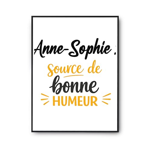 Affiche Anne-Sophie décoration murale humour et poster citation anniversaire