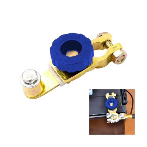 Sandfren Car Top Post Battery Disconnect Switch, 12V Heavy Duty Master Battery Disconnect Isolator, Automotive Power Cut/Shut Off Control Switch, Compatible with Most Vehicle (Blue)