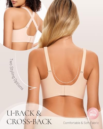 Image of Deep V Petal Bras for Women No Underwire Soft Wireless Bras Comfort Seamless Bralettes with Extender