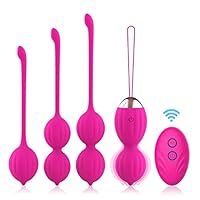 FIDECH Liebeskugeln Beckenbodentrainer für Frauen, Silikon Kegel Balls mit Fernbedienung, Beckenboden Trainer Damen mit 12 Vibrationsmodi, Vibro Ei, Beckenbodentrainer für Blasenkontrolle, Rot