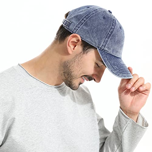 HH HOFNEN Boné de beisebol masculino e feminino de algodão lavado estilo clássico de neve ajustável