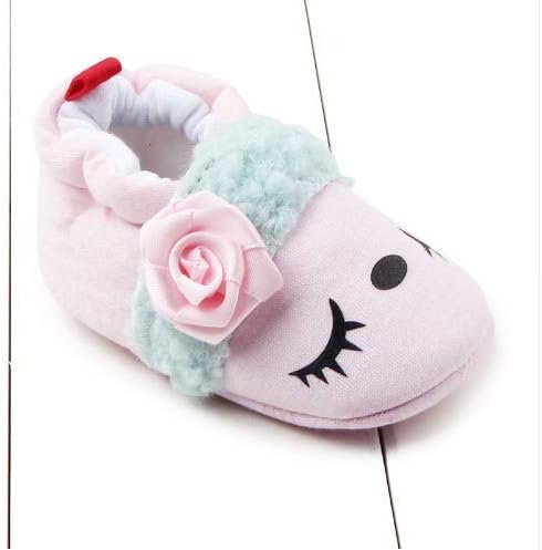 Baby Boys Girls Shoes Newborn First Walkers Bebe Floral Soft Soled Non-Slip Footwear Crib Shoes Cartoon Infants Sneakers (Pink, 0-6months_11cm) image 3