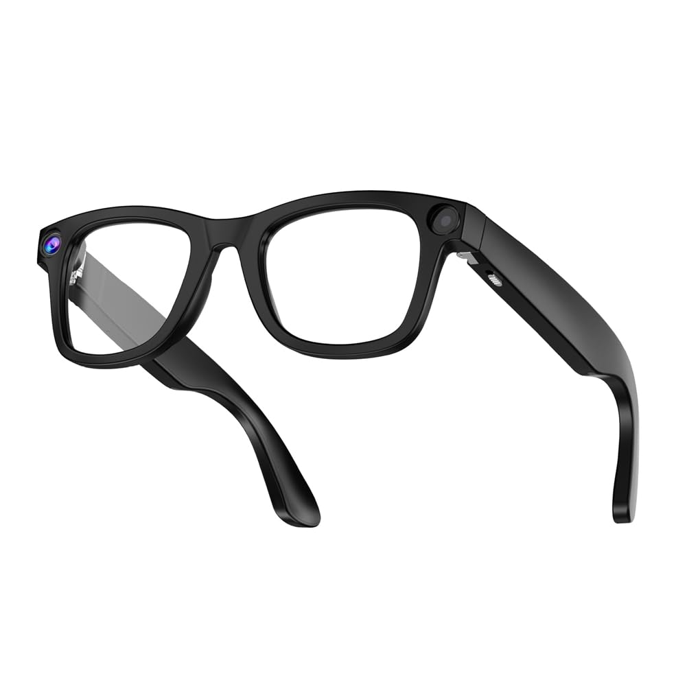 Identifica le immagini Occhiali intelligenti con fotocamera AI da 8 MP IP65 Chiamata Bluetooth Riproduzione di musica alla moda Usa ChatGPT