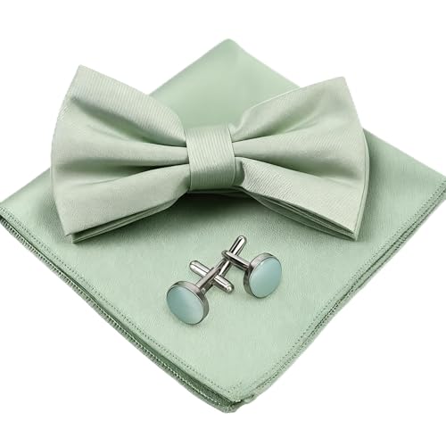 Ensemble Noeud Papillon Homme, Nœuds Papillons pour Homme Manchette et Nœud Papillons Ensemble Nœuds Papillon Pré Noué Déjà Noué Réglable Carré de...