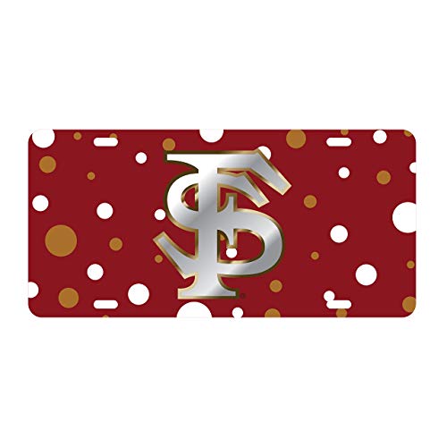 Craftique Florida State University Polka Dot Laser Cut Inlaid Mirror Tag