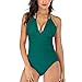 Bikini De Tankini con Cuello Fruncido Monokini de Malla para Mujer, Traje de baño de una Pieza con Escote en V, Conjunto de Tankinis Bañador Tirantes Mujer