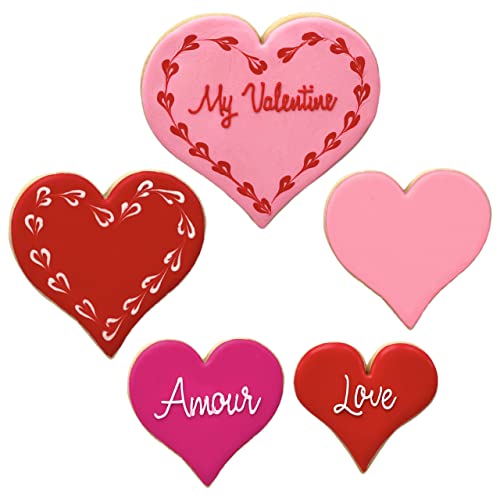 Ann Clark Cookie Cutters Hearts Cookie Cutter Set 5-Pcs. With Recipe Booklet #TOP3
