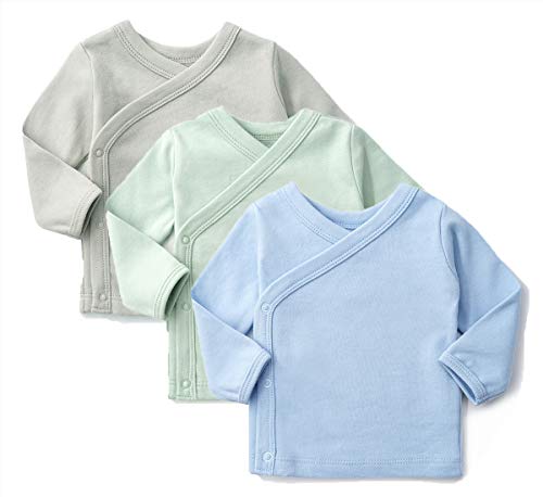 SYCLZ Unisex-Baby 100% Cotton Long Sleeve Side-Snap Shirts Soild ...