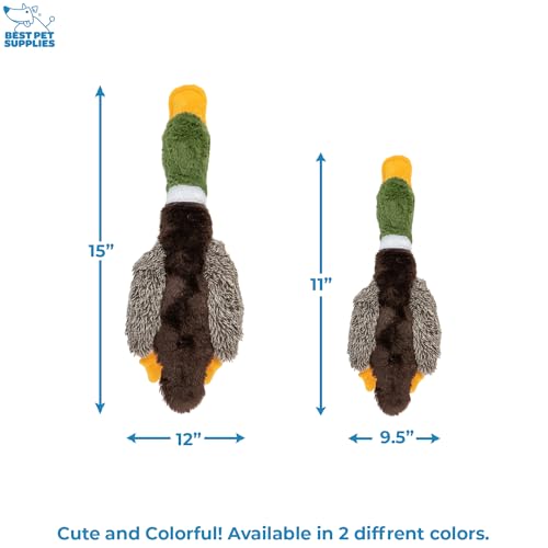 Image of Best Pet Supplies Interactive Squeaky Dog Chew Toy, Ideal Dog Toys for Chewers, Small, Medium & Large Dogs, and Fetch Lovers - Mallard Duck (Brown), Large