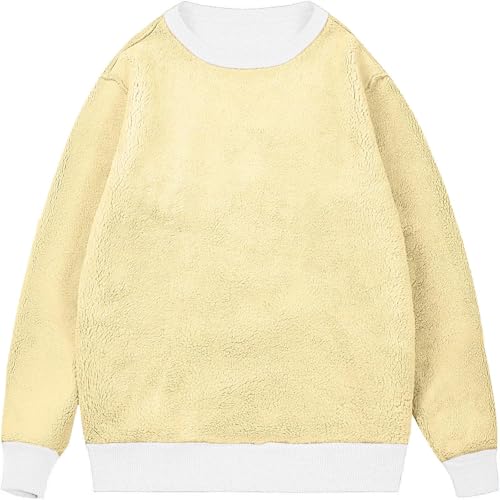 Men's Thick Fleece Lined Pullover Fall Winter Warm Thermal Long Sleeve Crewneck Plush Sweater Tops2