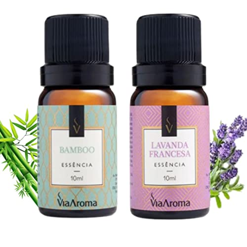 Kit 2 Essências Bamboo e Lavanda Francesa Via Aroma Para Aromatiz...