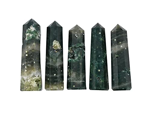 Image of Ocean Jasper Crystal Towers ~ Natural Healing Crystal Point Obelisk for Reiki Healing and Crystal Grid (2 inch to 3 inch INCH)