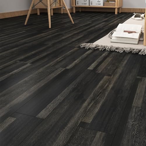 LaCheery Marron Suelo Vinilo Autoadhesivo Efecto Madera Roble Vinilo Adhesivo Suelo Cocina Impermeable Suelos PVC Interior para Baño Salón Antideslizante 18 Piezas 90cm x 15cm Cobertura 2.43㎡