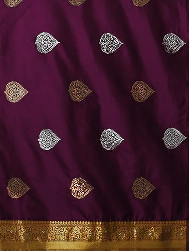 Image of Flosive Women's Mix Color Kanjivaram Silk Saree With Blouse