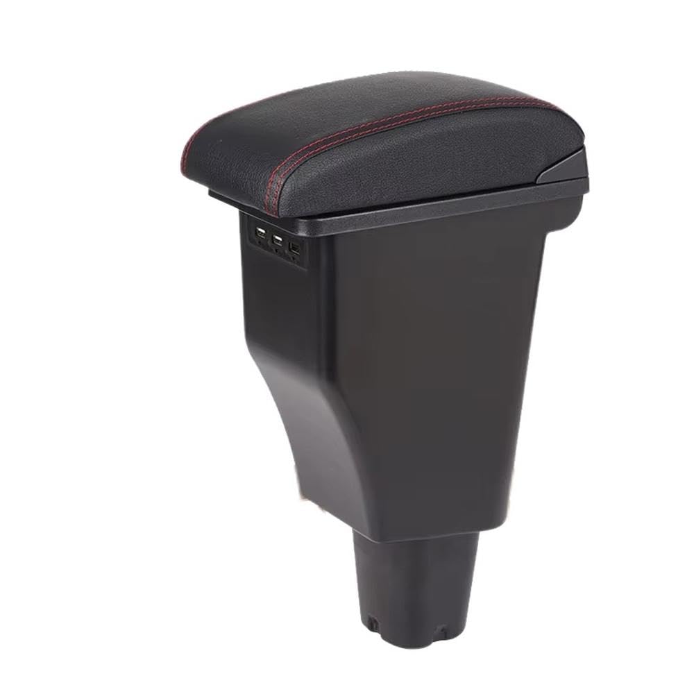 SXQPOCAR Car Armrest Box Center Storage Box Retrofit Parts For Kia Morning For Picanto 2008-2020 Replacement Parts(A1 Black red leather)