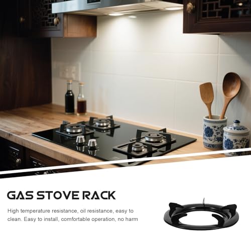 Anillos para wok de hierro negro | Soporte seguro estufa de gas accesorio resistente 5
