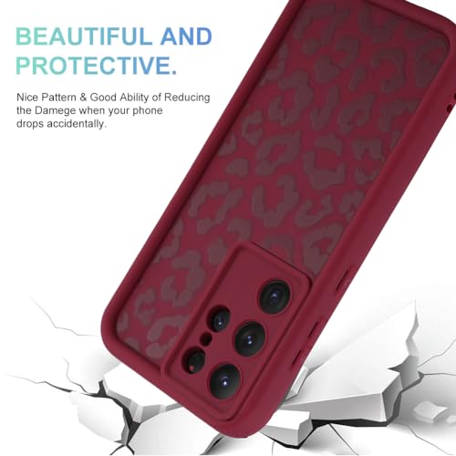 Image of Compatible with Samsung Galaxy S21 Ultra Case, Wine Red
