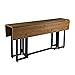 SEI Furniture Driness Drop Leaf Convertible Console to Dining Table, Weathered Oak, Black