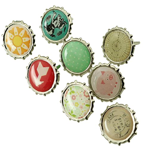 Paper Fasteners Fmhxg 50Pcs 9Mm Round Mixed Pattern Brads Metal Scrapbooking Mini Brads Paper Fasteners For Scrapbooking Crafts Metal Crafts Decoration #TOP4