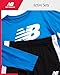 New Balance Boys Jogger Set - 2 Piece Athletic Jersey Graphic Long Sleeve Shirt and Tricot Jogger Sweatpants for Boys (8-16), Size 12, Blue/Black