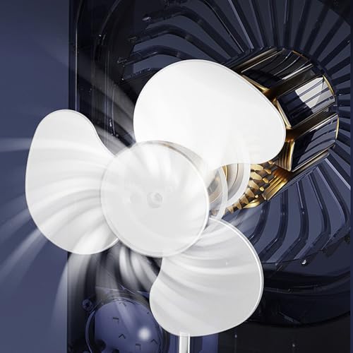 Tischventilator- ABS 26 x 16 cm | USB Luftkühler Lüfter mit 3 Gängen, 3 Düsen, 600ml Wassertank, 7 Farben Nachtlicht, 120 Grad Neigung, USB Typ C pe-9