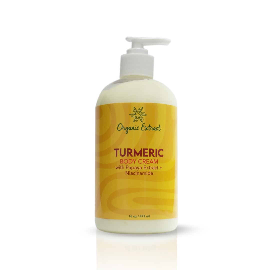 Turmeric Body Lotion - 16 fl oz / 473 ml - Deep Moisturizing, Hydrating Body Moisturizer Cream - Helps Relieve Dry Skin with Long-Lasting Moisture - With Turmeric, Papaya Extract