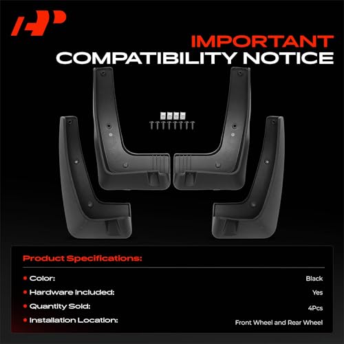 Image of A-Premium Mud Flaps Compatible with Kia | for Kia Sportage 2019-2022 Sport Utility, No Drilling Required Mud Guards with Hardware Accessories, Set of 4 Front and Rear