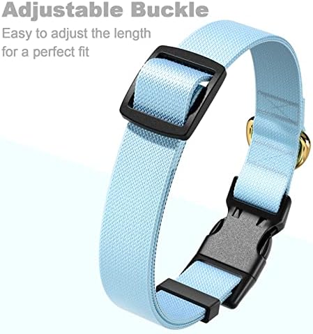Rnivvi Dog Collar, Adjustable Blue Dog Collar for Small Dogs, Cute Puppy Collar for Boy and Girl Dogs, Classic Heavy Duty Pet Collars with Quick Release Buckle for Walking Running, S Length 3/4" Width - 5