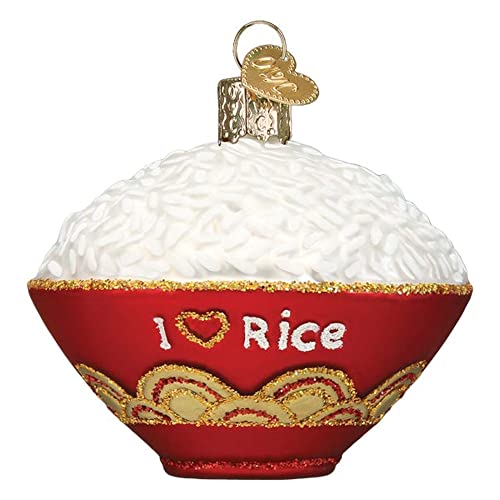 Old World Christmas Bowl of Rice Glass Blown Ornament for Christmas Tree, Handcrafted...