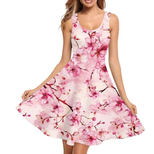 Image of TOADDITDO Womens Summer Sleeveless Tank Dress with 2 Side Pockets XS-4XL Plus Size