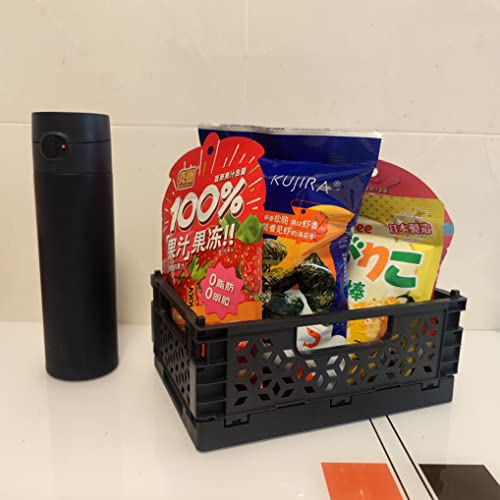 Vigaer 6-Pack Plastic Storage Crates, Collapsible Crate Stacking Folding Storage Baskets For Desk Or Office Organizers (8.6" X 5.8" X 3.4") #TOP5