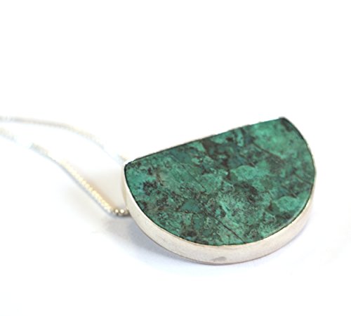 Pendentif pierre d'Eilat argent collier numéro 6 idée cadeau anniversaire femme