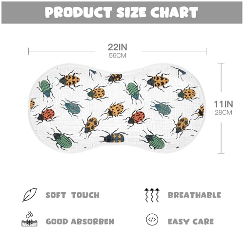 J JOYSAY Clored Cute Animal White Baby Burp Cloths for Boys Girls Large 22''x11'' Cotton 4 Layer Burping Cloths for Baby Spit Up one sizex22