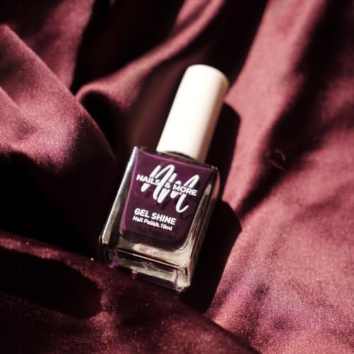 Image of Nails & More Indigo Nail Polish, Argan Oil-Infused Gel Shine, Deep Blue-Purple Nails, Fashion-Forward | 10ml