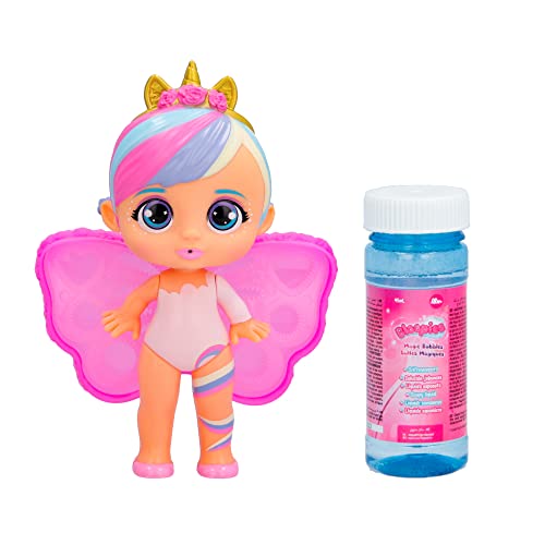 BLOOPIES Magic Bubbles Cristine | Muñeca Hada Coleccionable Que Lanza Agua y Hace Burbujas mágicas con Sus Alas - Juguete de baño y Agua para niñas y niños