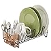 mDesign Dish Tray - Practical Draining Rack for Sink - Great Draining Rack - Up to 12 Plates and Cutlery - Bronze