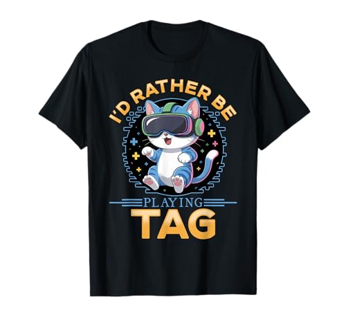 Gaming Cat VR Gamer Camiseta