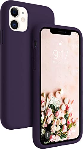 Image of VONZEE Liquid Silicone Case Compatible with iPhone 11 6.1 inch(2019), Gel Rubber Full Body Protection Cover Case Drop Protection Case (Deep Purple)
