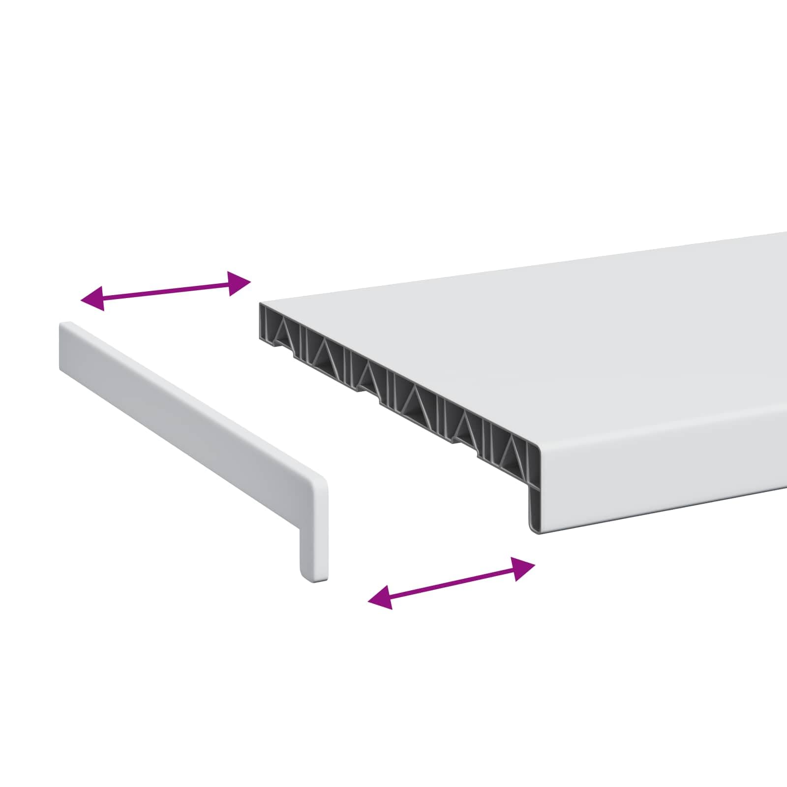 vidaXL Appui de fenêtre Blanc 140 x 30 x 4,5 cm PVC