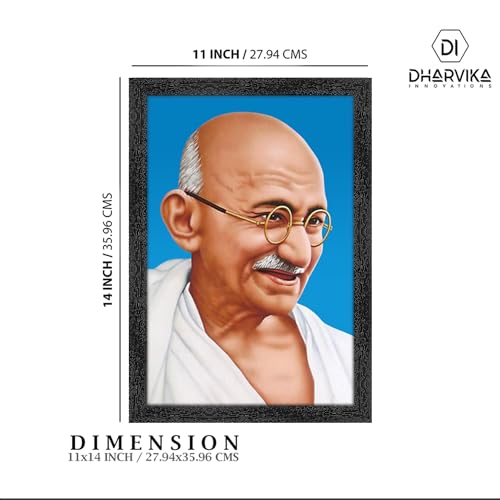 Image of Mahatma Gandhi Ji Photo With Frame | Mahatma Gandhiji Photo frame for office (11x14 Inch)