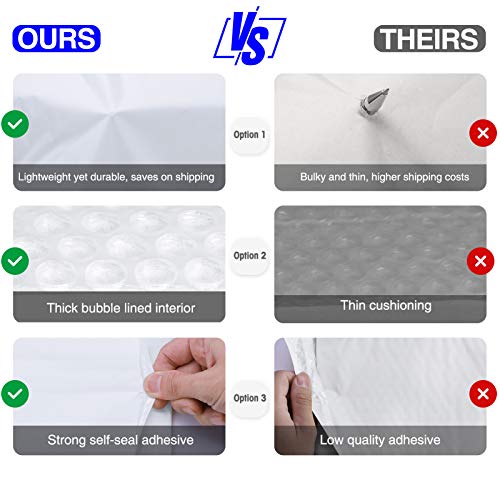 Image of Metronic Bubble Mailer 4X8 Inch White 500 Pack,Waterproof Padded Envelopes,Self-Seal Small Bubble Mailers Cushioning Bubble Envelopes for Shipping,Jewelry Makeup Supplies, Packaging Bulk