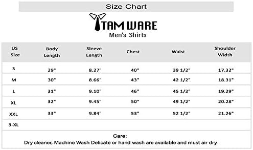 TAM WARE Men's Regular-Fit Short-Sleeve Casual Plain Button Down Dress Shirts