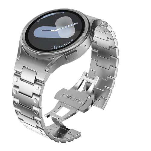 [sooponj] Galaxy Watch 7 6 5 4 44mm 40mm�p���^���X�g���b�v�AGalaxy 6 4 Classic 47mm 46mm 43mm�p�X�e�����X�X�`�[���E�H�b�`�u���X���b�g(Silver,G5 Pro)