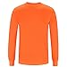 A-SAFETY Hi Vis Safety T-Shirt, Long Sleeve Breathable Shirt Cooler High Visibility Shirt Orange Large