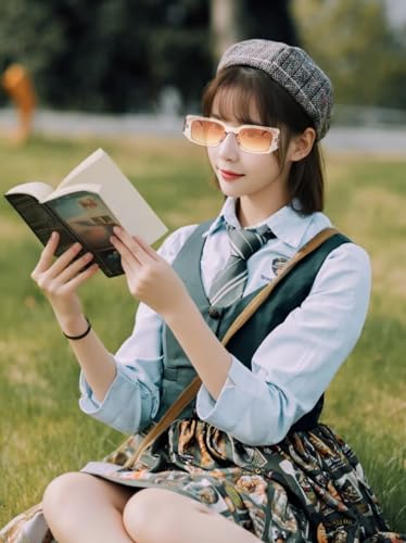 5-Piece Y2K Retro Square Sunglasses for Women & Men, UV400 Small Rectangle Unisex Shades, 90s Fashion Bulk Pack for Daily Outdoor Party3