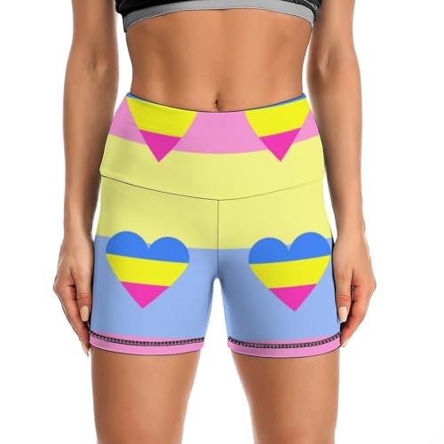LGBTQ Pansexual Pride Mouth Rainbow Gay High Waist Yoga Shorts for Women Athletic Shorts Leggings Running Pants