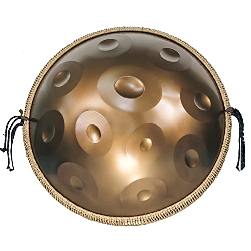 Tambor de lengua de acero de 9, 10, 11 y 17 notas, tambor de meditación Handpan de 22 pulgadas en re menor, tambor colgante con soporte para handpan, estuche para handpan, mazos duraderos y paño