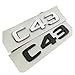 PGBNLPPETW 3D ABS Chrome Black C 43 Logo C43 Emblem Letters Car Trunk Badge Decal Fit for Mercedes Benz AMG W204 W205 Sticker Accessories(Glossy Black)
