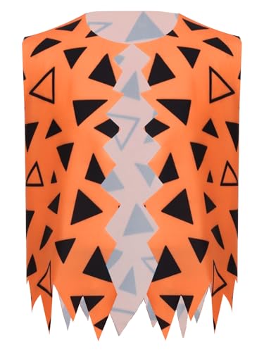 Kids Boys Jagged Trim Vest Caveman Tank Top Historical Stone Age Party Waistcoat with Inflatable Stick3