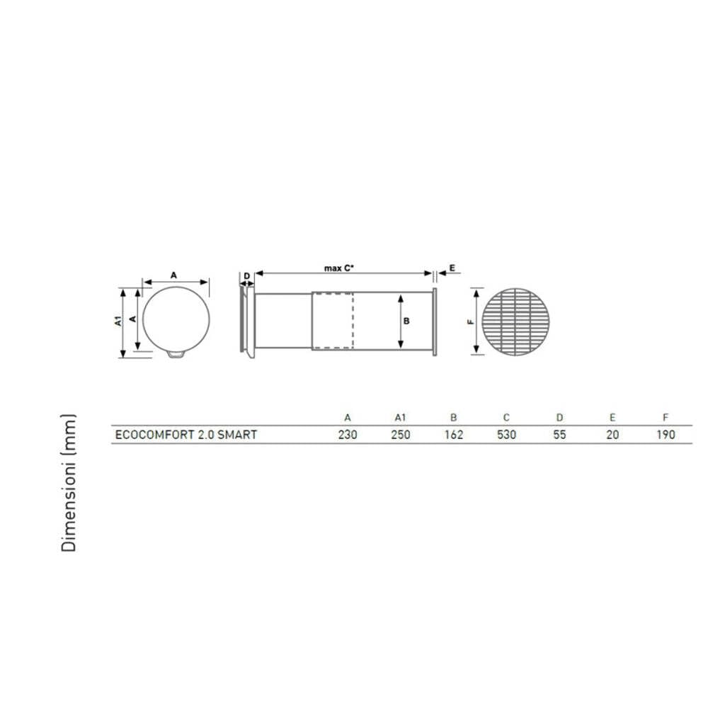 Fantini Cosmi AP19992 ASPIRVELO AIR ECOCOMFORT 2.0 Smart - Unità di ventilazione e aspirazione decentralizzata con recupero di calore ad altissima efficienza